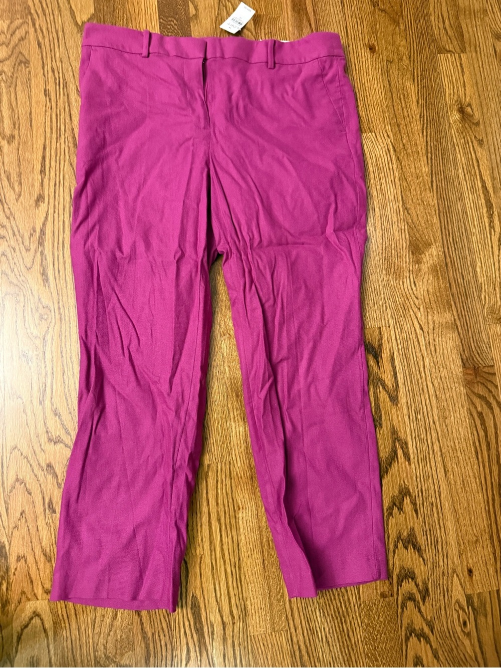 NWT LOFT Ladies’ Riviera Slim Cotton/Linen Fuchsia Pink Dress Pants 26” inseam
